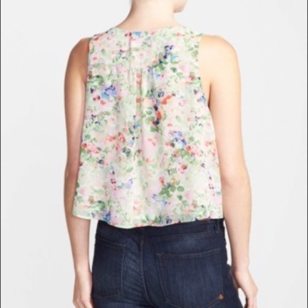 ASTR The Label Cropped V-Neck Blouse in Dainty Floral